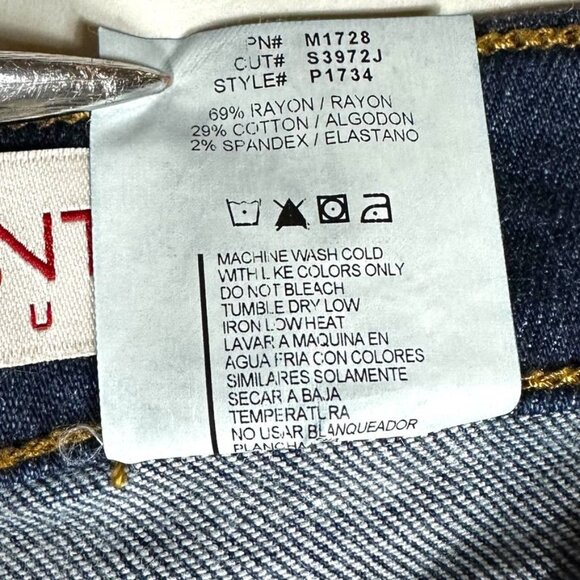 High-Waisted Dark Wash Stacked Jeans NWT Sz L - Picture 8 of 12